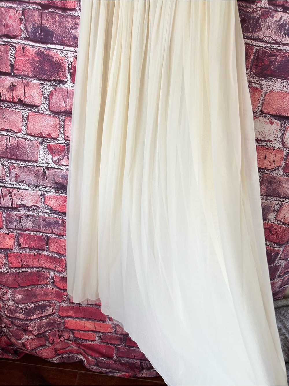 VTG Vera Wang Luxe 100% Silk Pleated Chiffon Maxi Dress Cream White - Picture 2 of 7